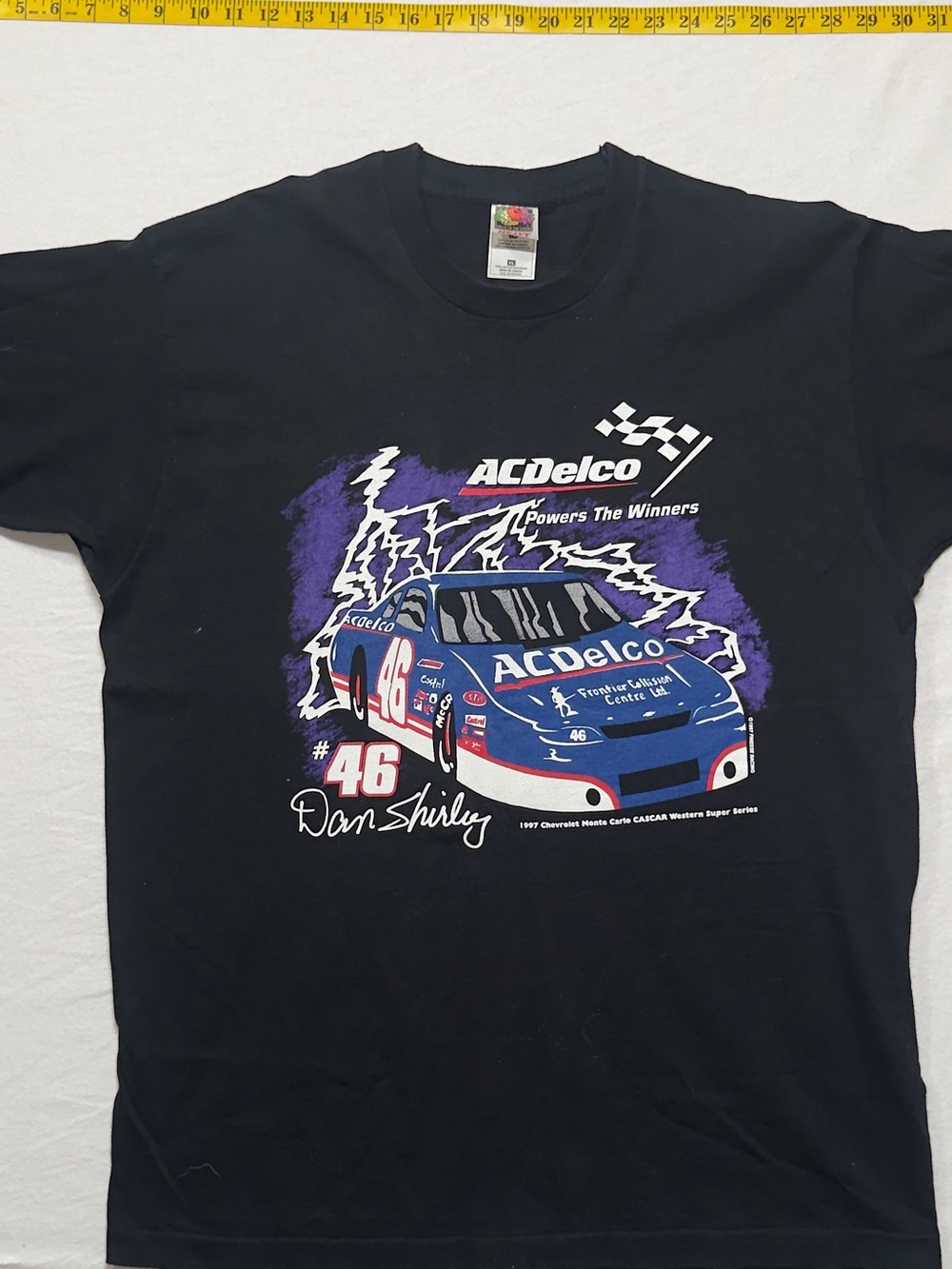 1990 single stitch Men’s Black Racing Graphic Tee - #46 Don Shirley